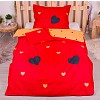 Třídílná sada hebkého povlečení 140x200+70x90+40x50 Srdce v červeném