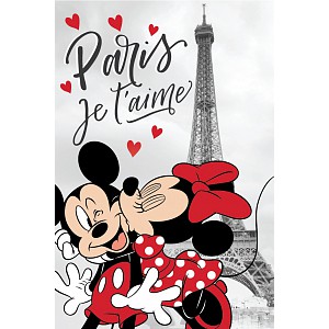 Fleecová deka 100x150 Mickey a Minnie v Paříži - Eiffel Tower