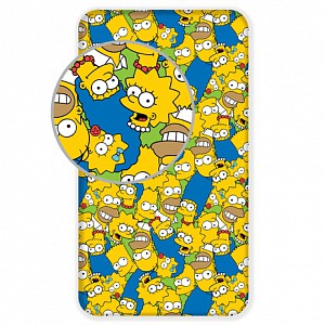 Dětské bavlněné prostěradlo 90x200 The Simpsons family Green