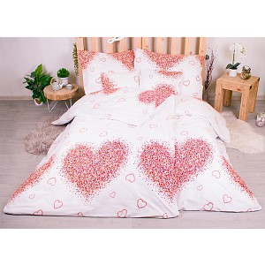 Sedmidílná sada hebkého povlečení 140x200+70x90 Srdce z písku