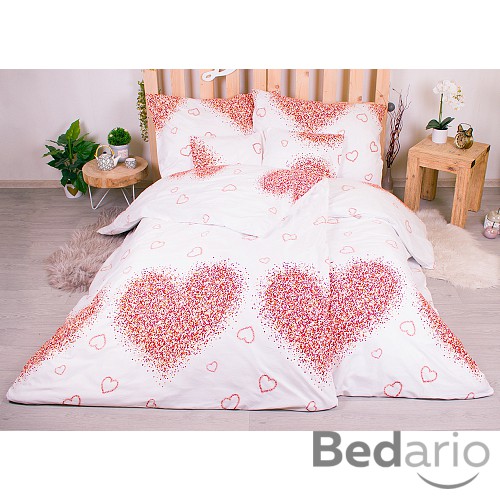 Sedmidílná sada hebkého povlečení 140x200+70x90 Srdce z písku