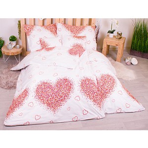 Sedmidílná sada hebkého povlečení 140x200+70x90 Srdce z písku