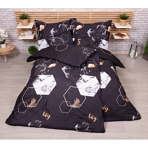 Sedmidílná sada hebkého povlečení 140x200+70x90 Abstraktní plástve