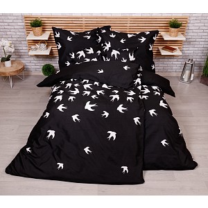 Sedmidílná sada hebkého povlečení 140x200+70x90 Siluety vlaštovky