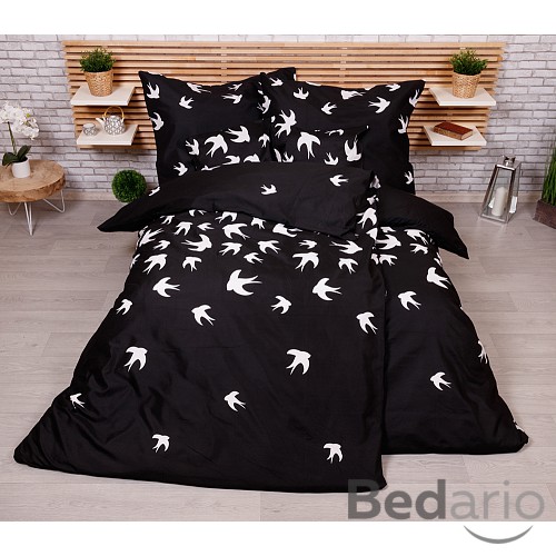 Sedmidílná sada hebkého povlečení 140x200+70x90 Siluety vlaštovky