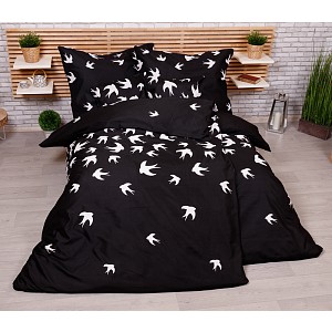 Sedmidílná sada hebkého povlečení 140x200+70x90 Siluety vlaštovky