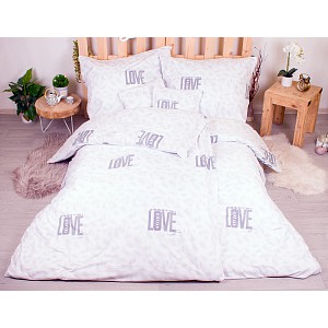Sedmidílná sada hebkého povlečení 140x200+70x90 Love