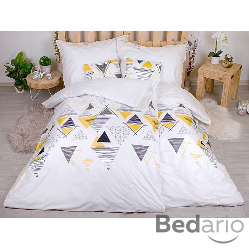 Sedmidílná sada hebkého povlečení 140x200+70x90 Abstraktní trojúhelníky