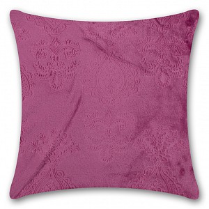 Povlak na polštářek mikroflanel vytlačený 40x40 s ornamenty - Fialová