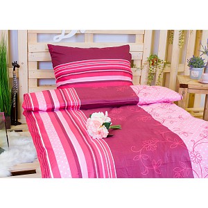 Krepové povlečení DELUXE 70x90 140x220 - Vínové květy