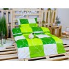 Krepové povlečení DELUXE 70x90 140x220 - Zelené šachy