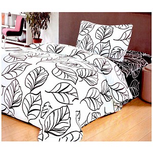 Bavlněné povlečení Black & White - Leaf