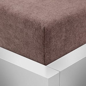 Froté prostěradlo 160x200 Premium - Tmavě hnědá