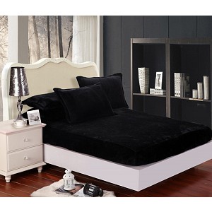 Mikroplyšové prostěradlo 140x200 Elegance - Černá