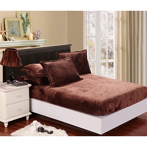 Mikroplyšové prostěradlo 140x200 Elegance - Hnědá