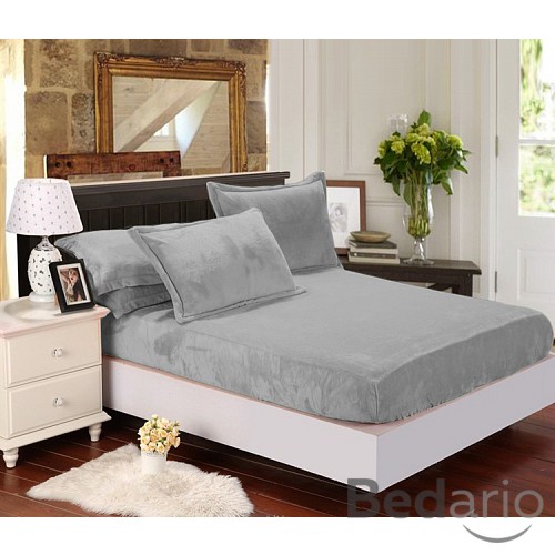 Mikroplyšové prostěradlo 140x200 Elegance - Šedá