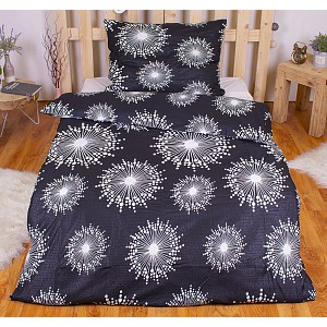 Mikrokrepové povlečení Easy 140x200 70x90 Černo-bílé vločky