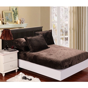 Mikroflanel prostěradlo 180x200 Elegance - Hnědá