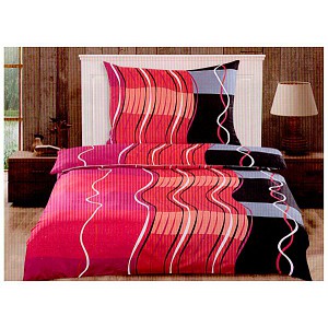 Mikrokrepové povlečení Easy 140x200 70x90 Červené vlny