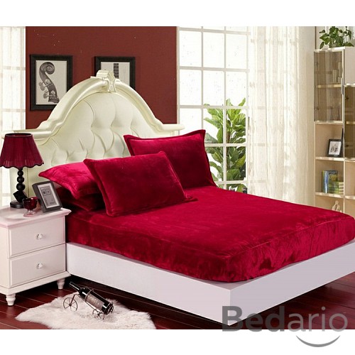 Mikroplyšové prostěradlo 220x200 Elegance - Bordó