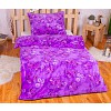 Mikroplyšové povlečení Premium 140x200+70x90 Fialové květy
