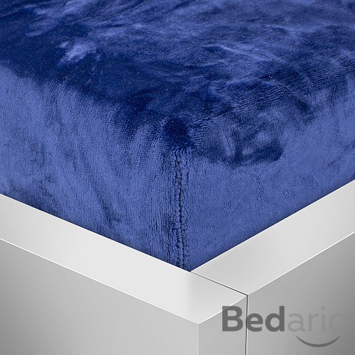 Mikroplyšové prostěradlo 220x200 Elegance - Tmavě modrá