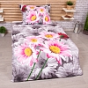 3D povlečení 140x200+70x90 Růžové kopretiny