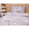 Krepové povlečení Deluxe 140x200+70x90 Kostky šedé