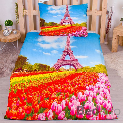 3D povlečení 140x200+70x90 Paříž