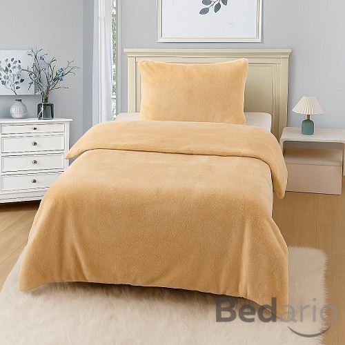Jednobarevné mikroplyšové povlečení Premium 140x200+70x90 Béžová
