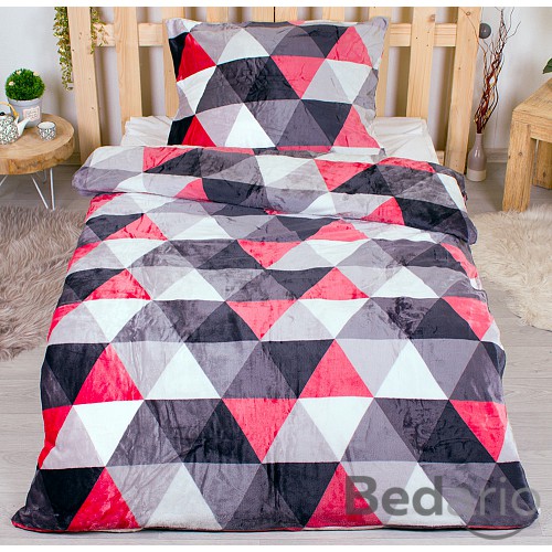 Mikroplyšové povlečení Premium 140x200+70x90 Tria