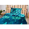Mikroplyšové povlečení Premium 140x200+70x90 Blue leafs