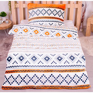 Mikroplyšové povlečení Premium 140x200+70x90 White digi