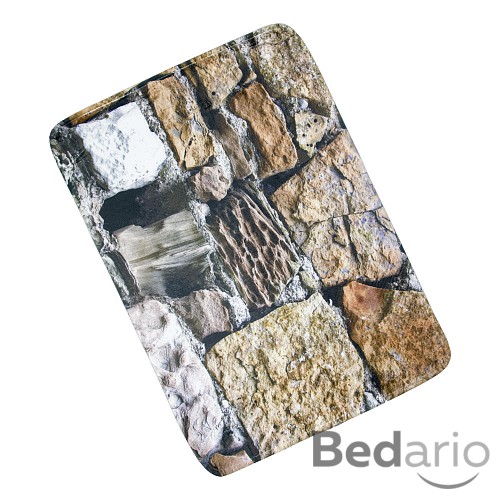 3D Podlahová předložka 50x70 Kamenná zeď