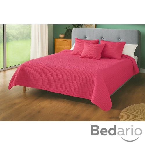 Přehoz na postel s povlaky na polštářky 220x240 + 2x 40x40 Růžová