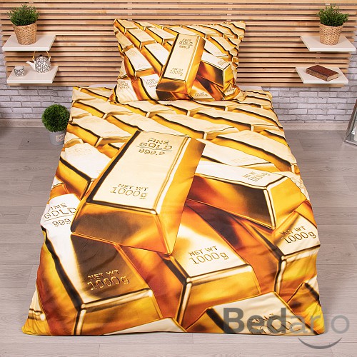 3D povlečení 140x200+70x90 Gold