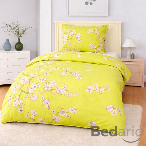 Bavlněné povlečení 140x200+70x90 Sakura zelená