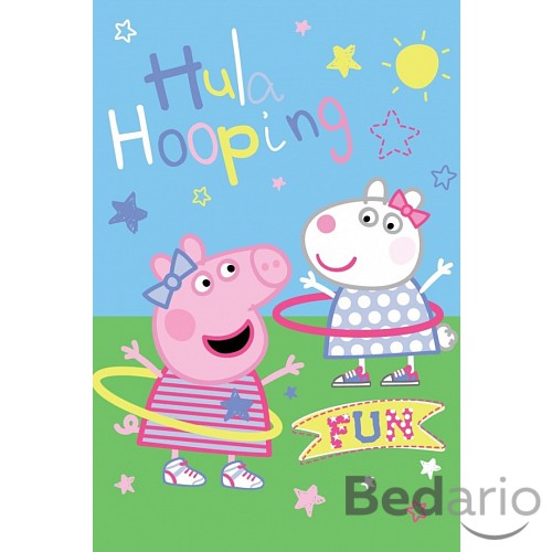 Fleecová deka 100x150 Peppa Pig - Hula Hooping