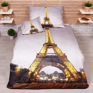 Třídílná sada hebkého povlečení 140x200+70x90+40x50 Eiffel Tower