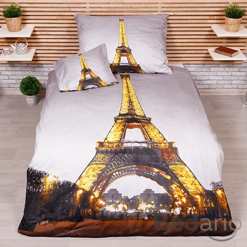 Třídílná sada hebkého povlečení 140x200+70x90+40x50 Eiffel Tower