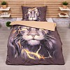 3D povlečení 140x200+70x90 Thunder lion