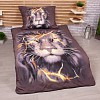 3D povlečení 140x200+70x90 Thunder lion