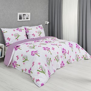 Bavlněné povlečení DELUXE 140x200+70x90 Jaro fialové