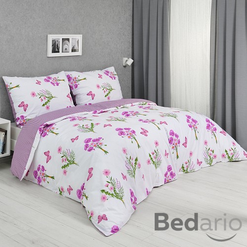 Bavlněné povlečení DELUXE 140x200+70x90 Jaro fialové