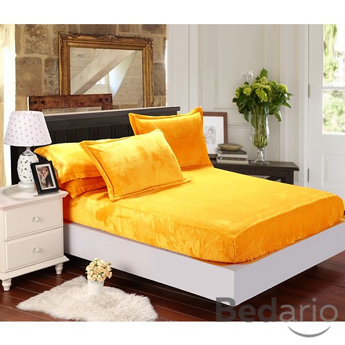 Mikroplyšové prostěradlo 180x200 Elegance - Zlatá