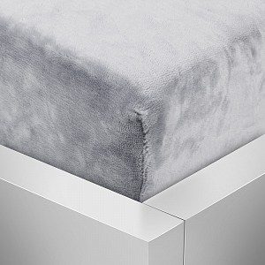 Mikroplyšové prostěradlo 90x200 Elegance - Světle šedá