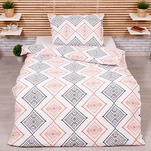 Krepové povlečení 140x200+70x90 Kosočtverce