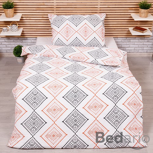 Krepové povlečení 140x200+70x90 Kosočtverce