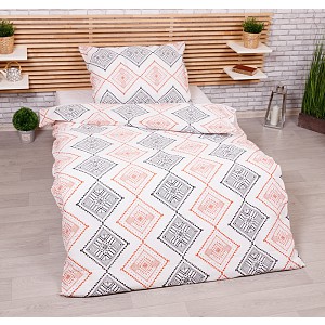 Krepové povlečení 140x200+70x90 Kosočtverce
