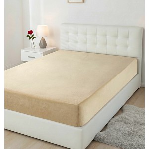 Mikroplyšové prostěradlo 180x200 Elegance - Světle béžová